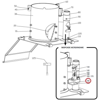 Фиксатор (морское исполнение) Hallde 37506  (Цилиндр подачи A) в ШефСтор (chefstore.ru)